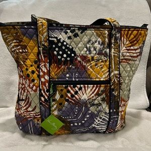 Vera Bradley Painted Feathers Vera Tote NWT
